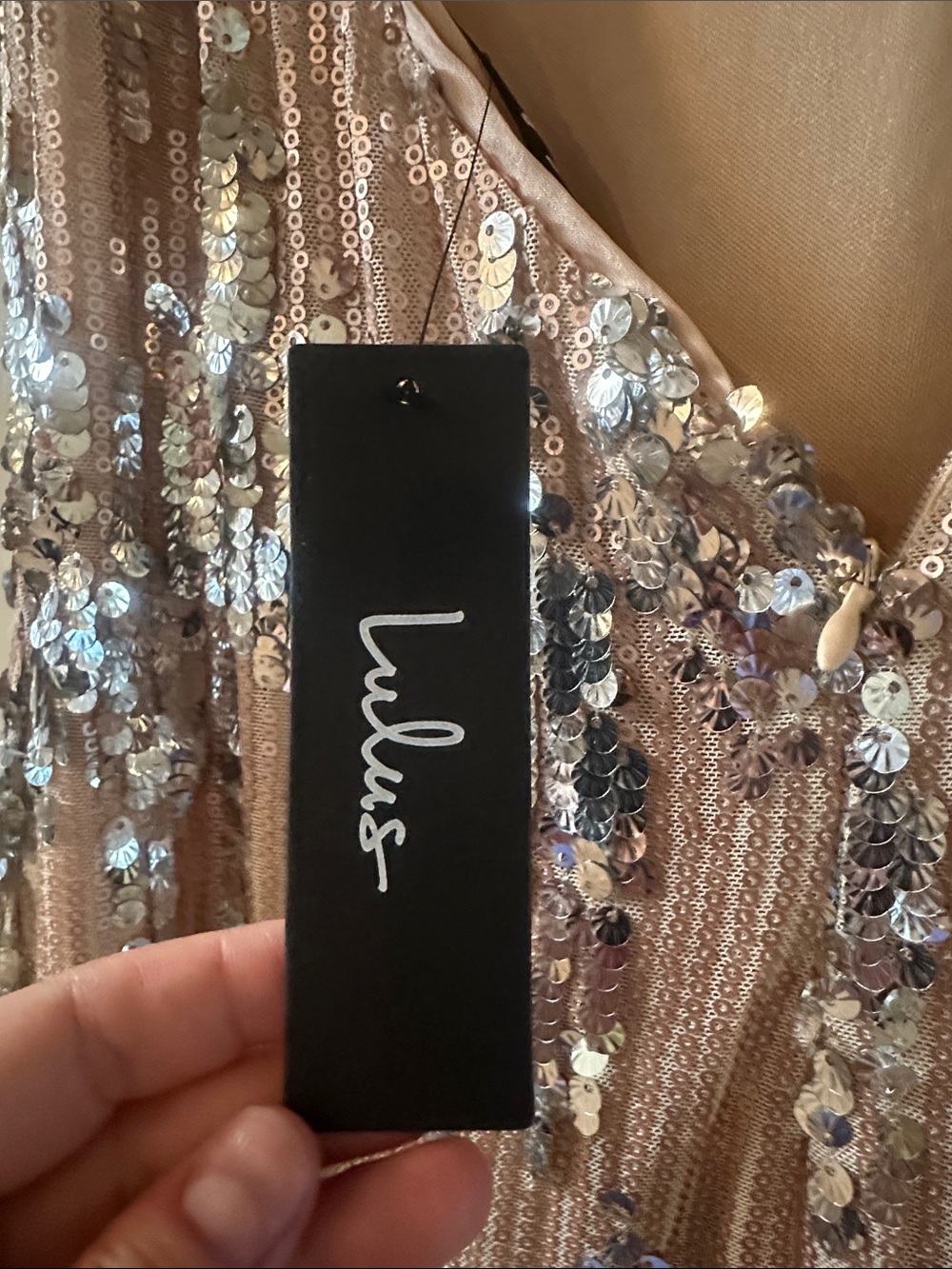 Lulu's Blush Sequin Slip Maxi Dress - Picture 5 of 7